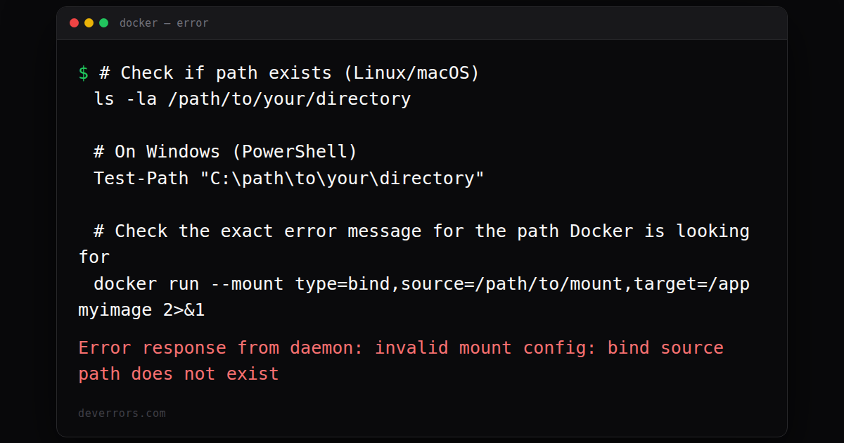 error response from daemon: get How to fix Error response from daemon: invalid mount config: bind ...