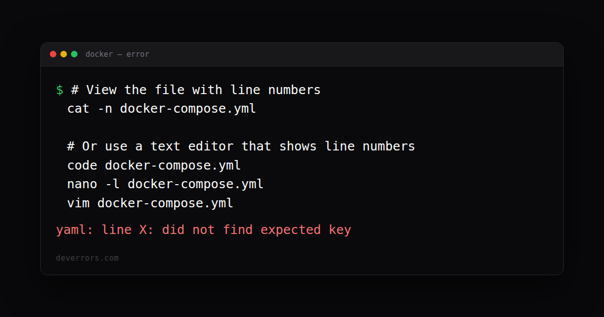 How to fix yaml: line X: did not find expected key in Docker | DevErrors