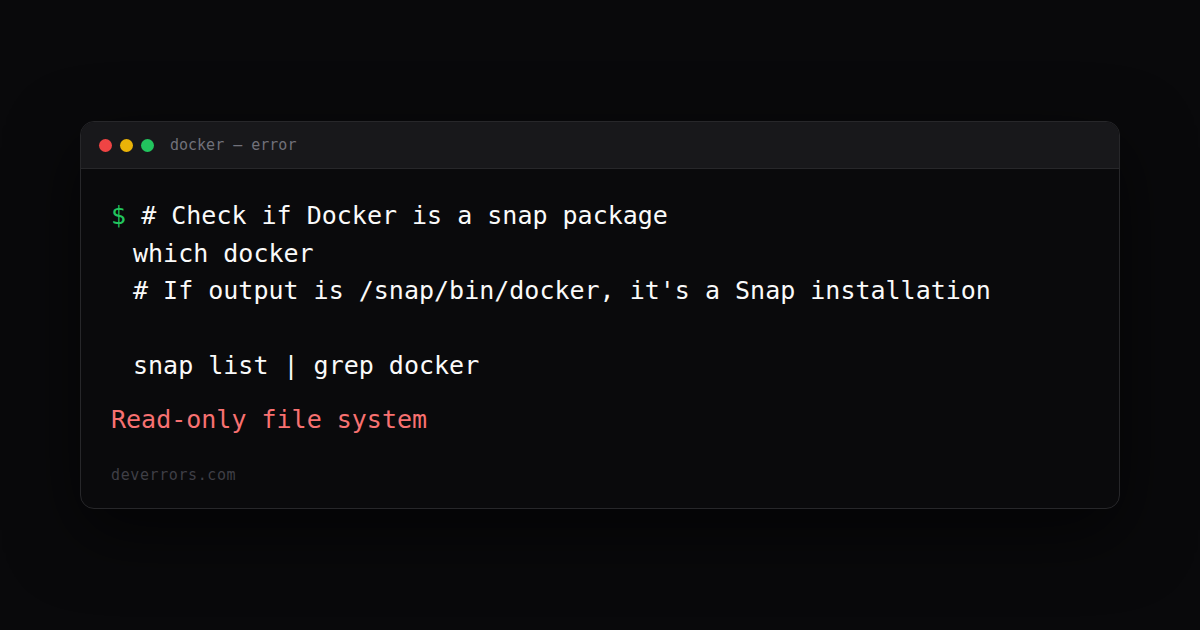 How to fix Read-only file system in Docker | DevErrors