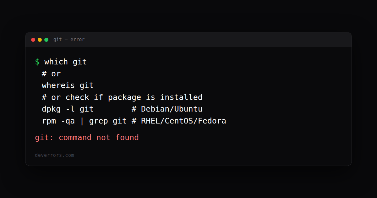 How to fix git: command not found in Git | DevErrors