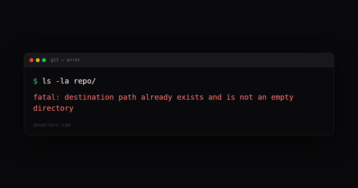 How to fix fatal: destination path already exists and is not an empty ...