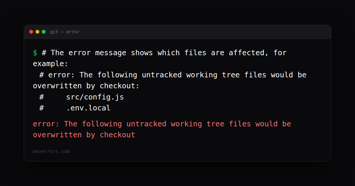 How to fix error: The following untracked working tree files would be ...