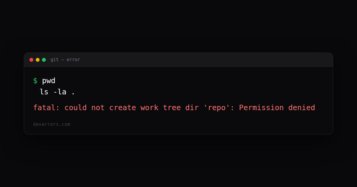 How to fix fatal: could not create work tree dir 'repo': Permission ...