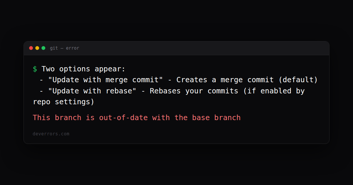 How to fix This branch is out-of-date with the base branch in Git ...