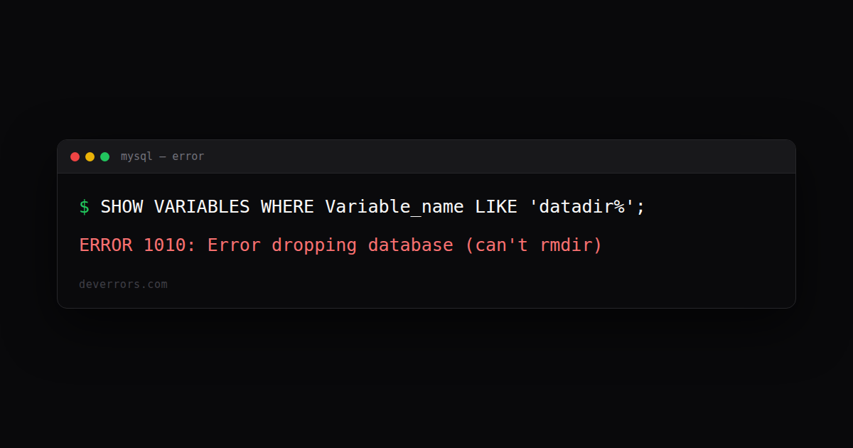 How to fix ERROR 1010: Error dropping database (can't rmdir) in MySQL ...