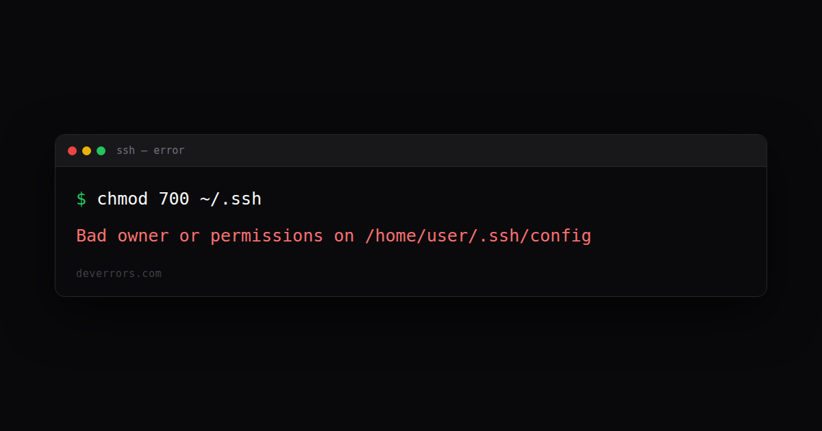How to fix Bad owner or permissions on /home/user/.ssh/config in SSH ...